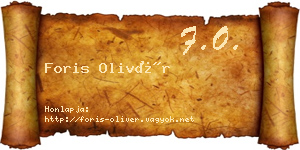 Foris Olivér névjegykártya